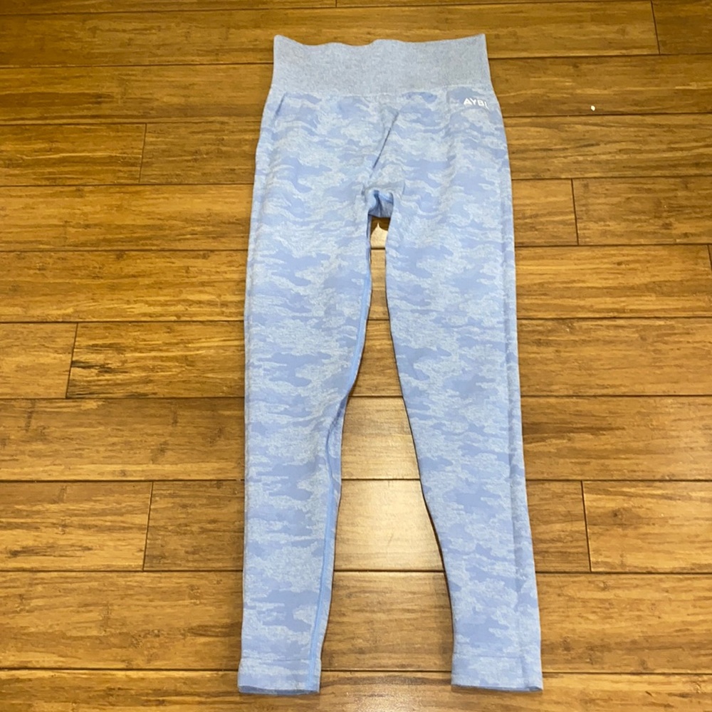 Aybl no front seam blue army leggings
